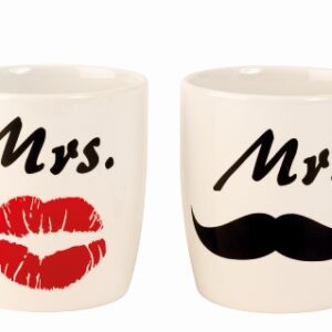 Puodelių rinkinys Jam ir Jai “Mr&Mrs”