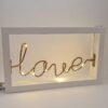 Šviečianti medinė dekoracija “LOVE”