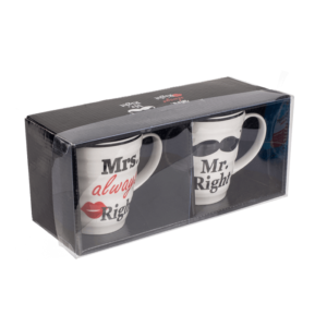 Puodelių rinkinys Jam ir Jai “Mr&Mrs always right”
