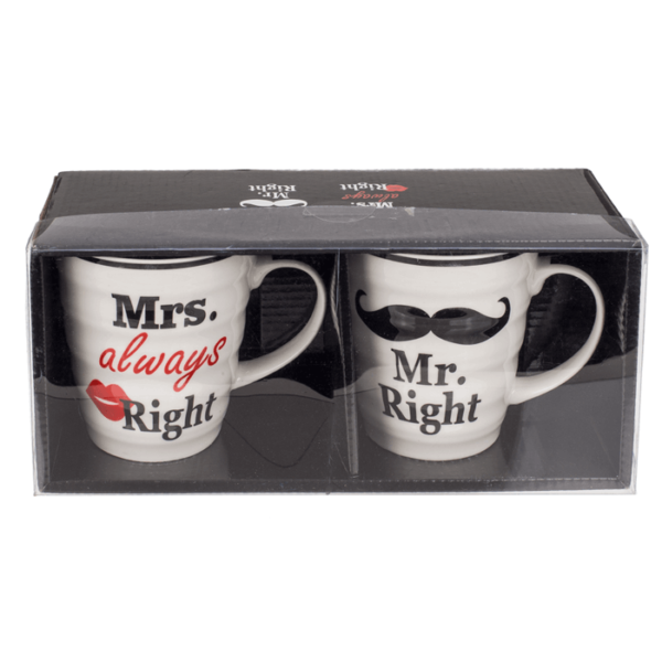 Puodelių rinkinys Jam ir Jai “Mr&Mrs always right”